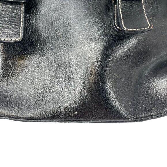 Etienne Aigner Handbag Black Leather Shoulder Bag Purse Zip Closure Classic Bag - Picture 8 of 12